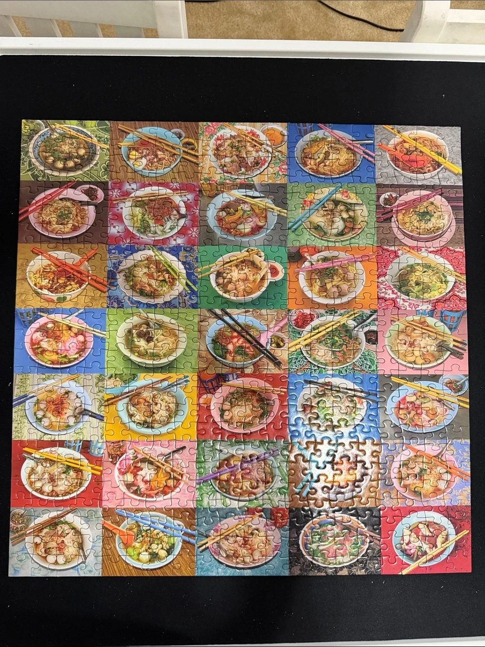 Colorful Ramen Collage 500-Piece Jigsaw Puzzle - Multicolor